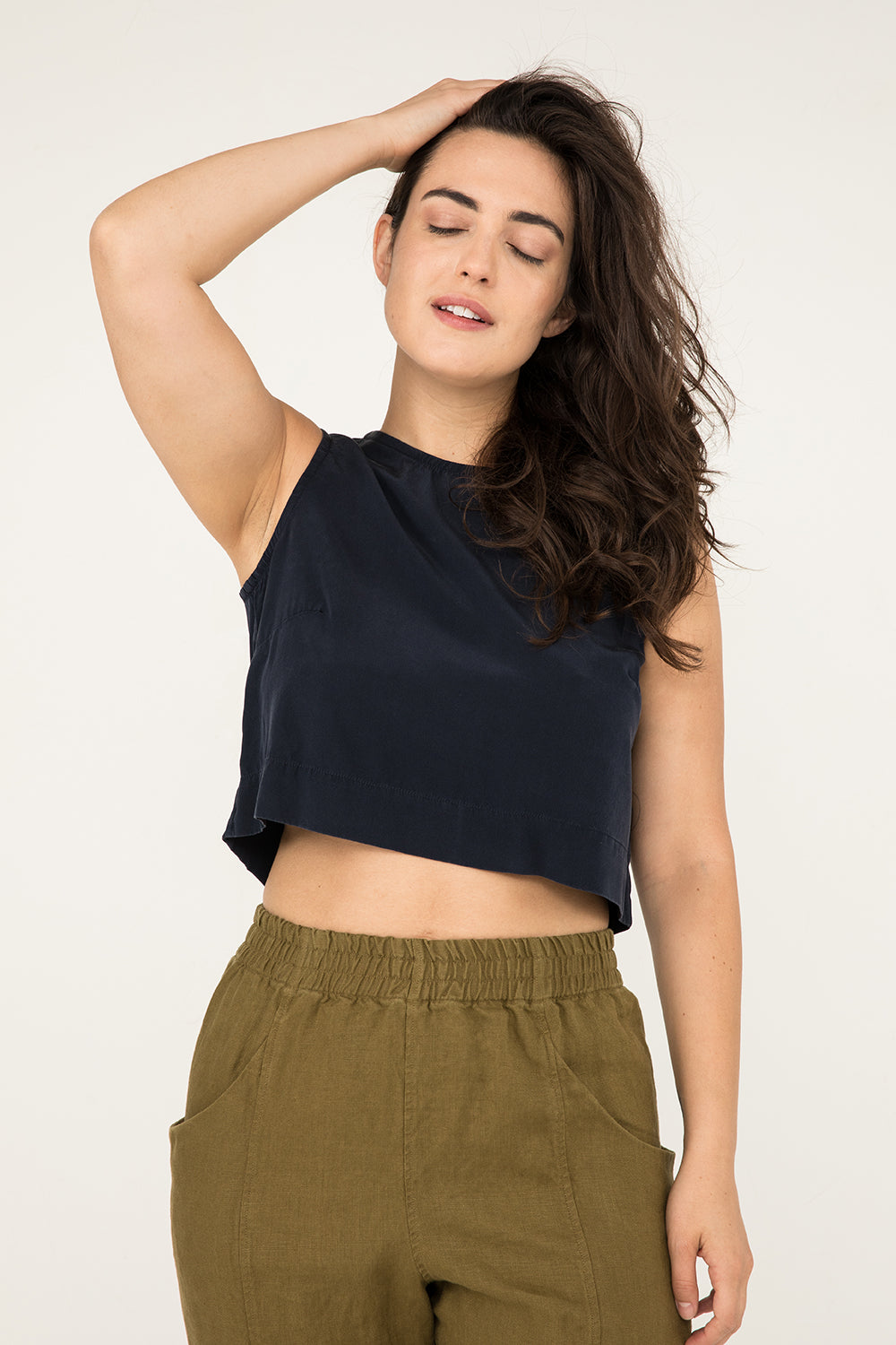 Petra Crop in Silk Crepe