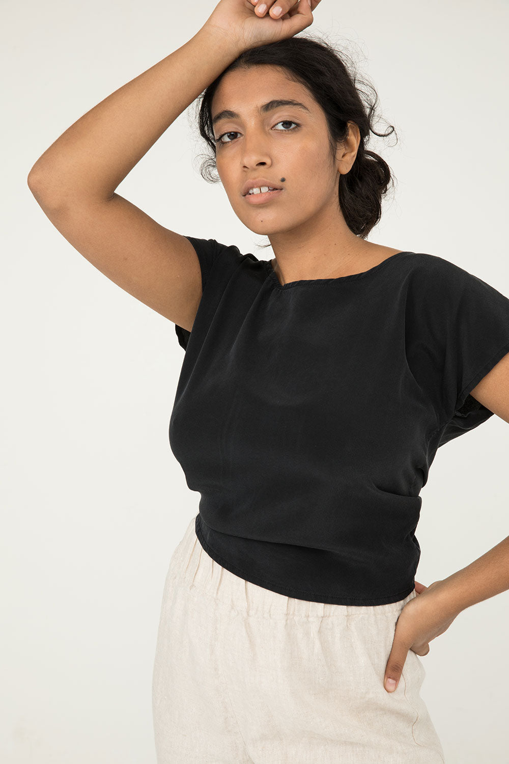 Maxine Crop in Silk Crepe