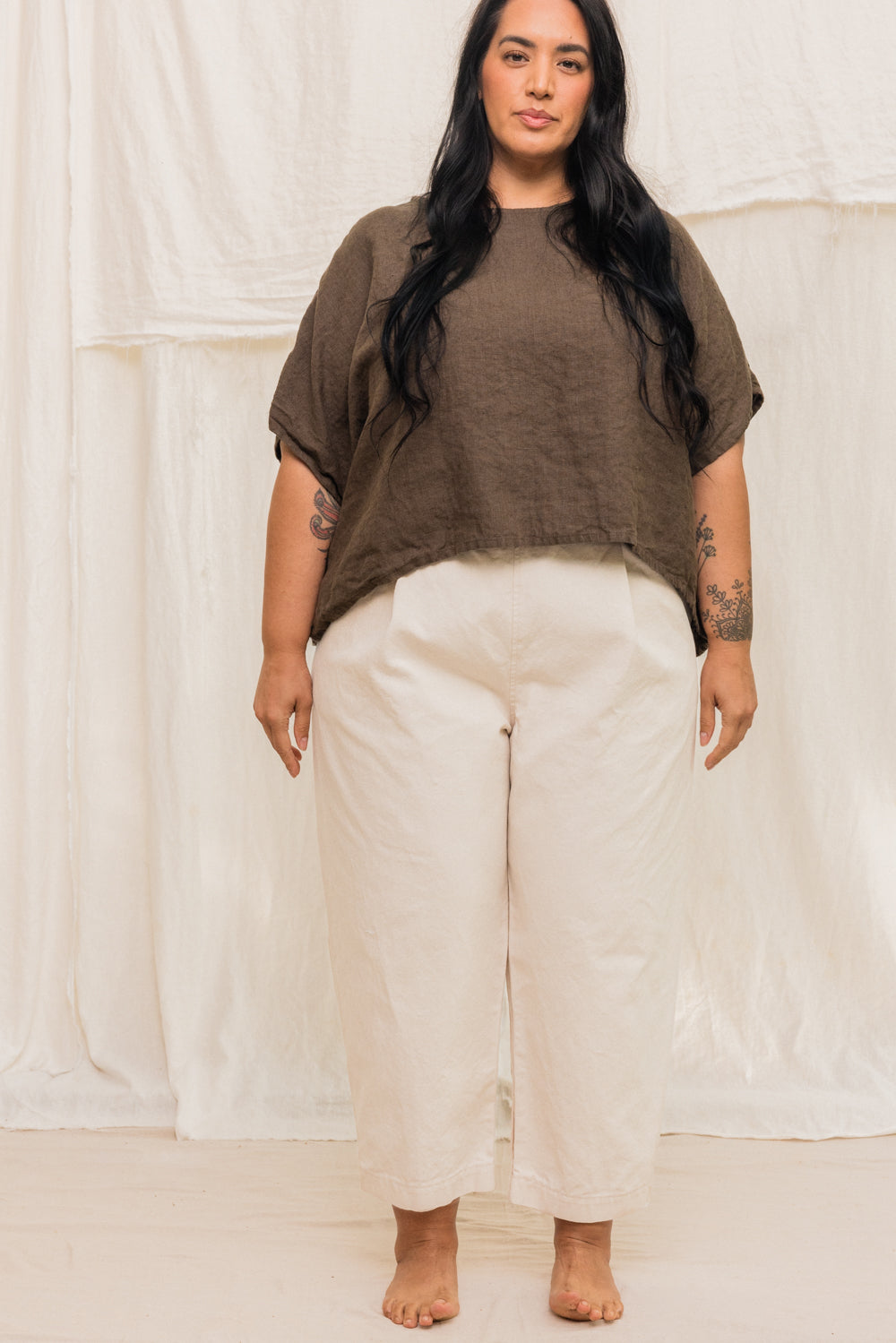Andy Trouser in Organic Cotton Canvas, Natural, Size 5X-Regular | Ready to Ship