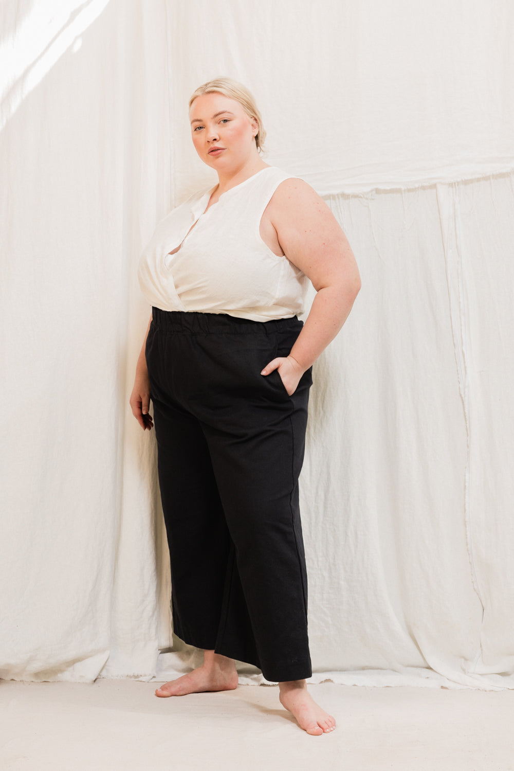 Florence Pant in Organic Cotton Canvas, Black, Size S-Regular | Ready to Ship