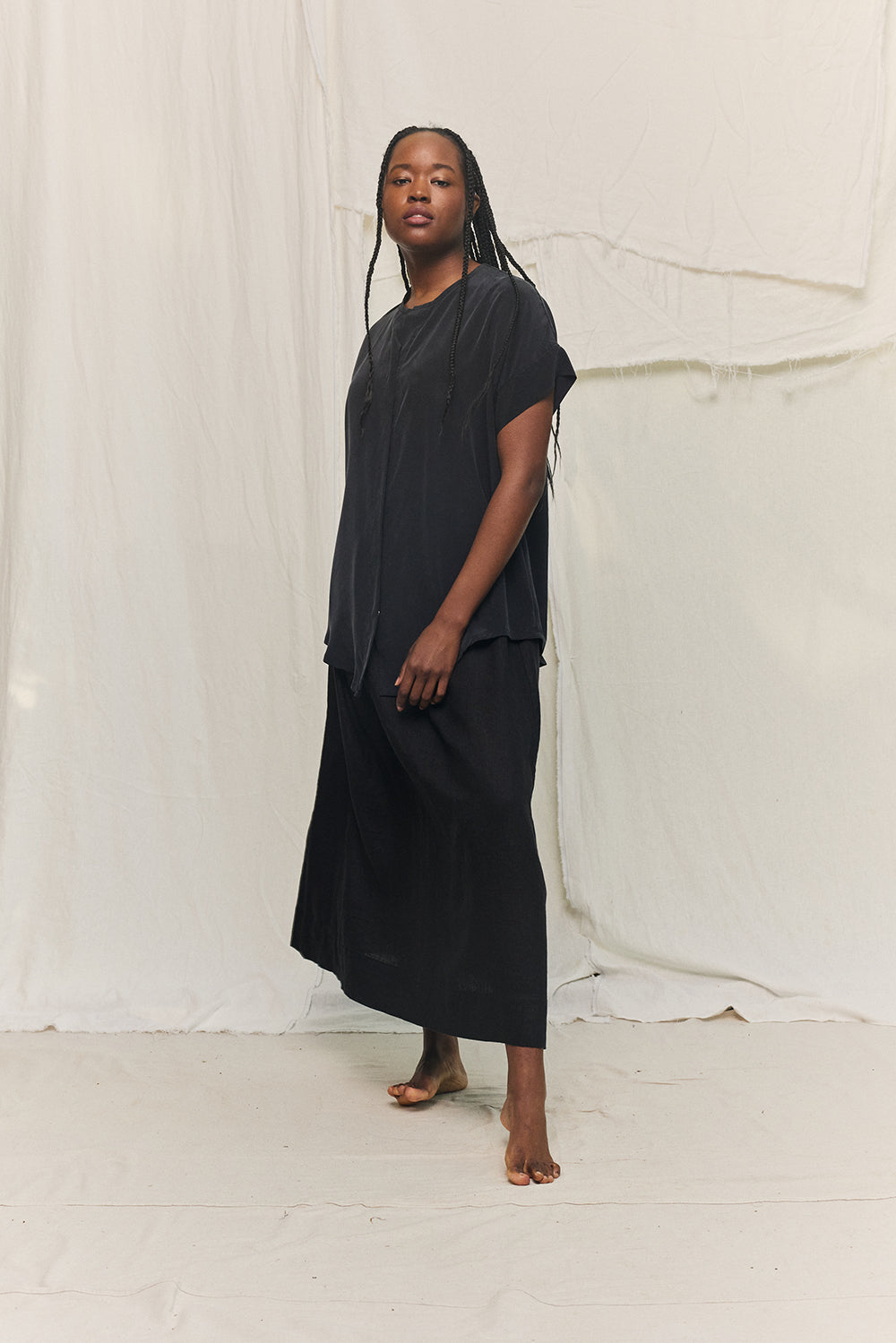 Georgia Snap Top in Silk Crepe