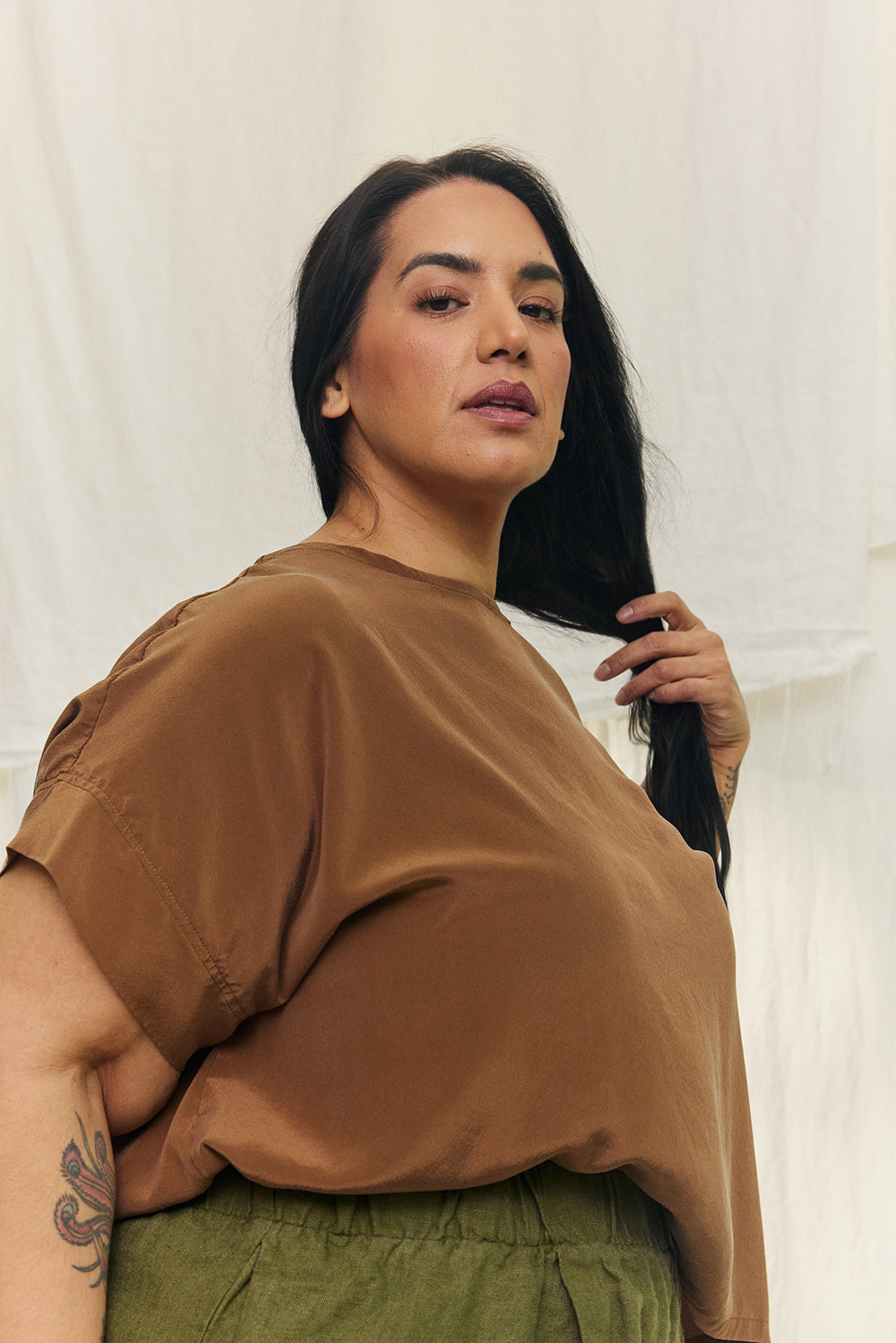 Georgia Tee in Silk Crepe